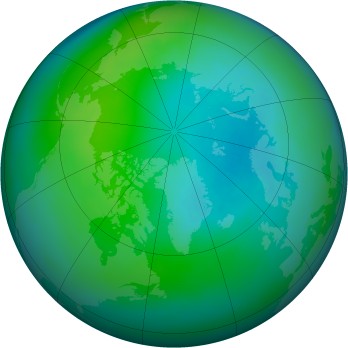 Arctic ozone map for 1989-10